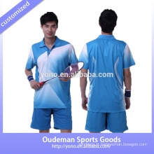 Ajuste seco e moda de alta qualidade personalizado badminton jersey projeta badminton para casais e com baixo preço badminton